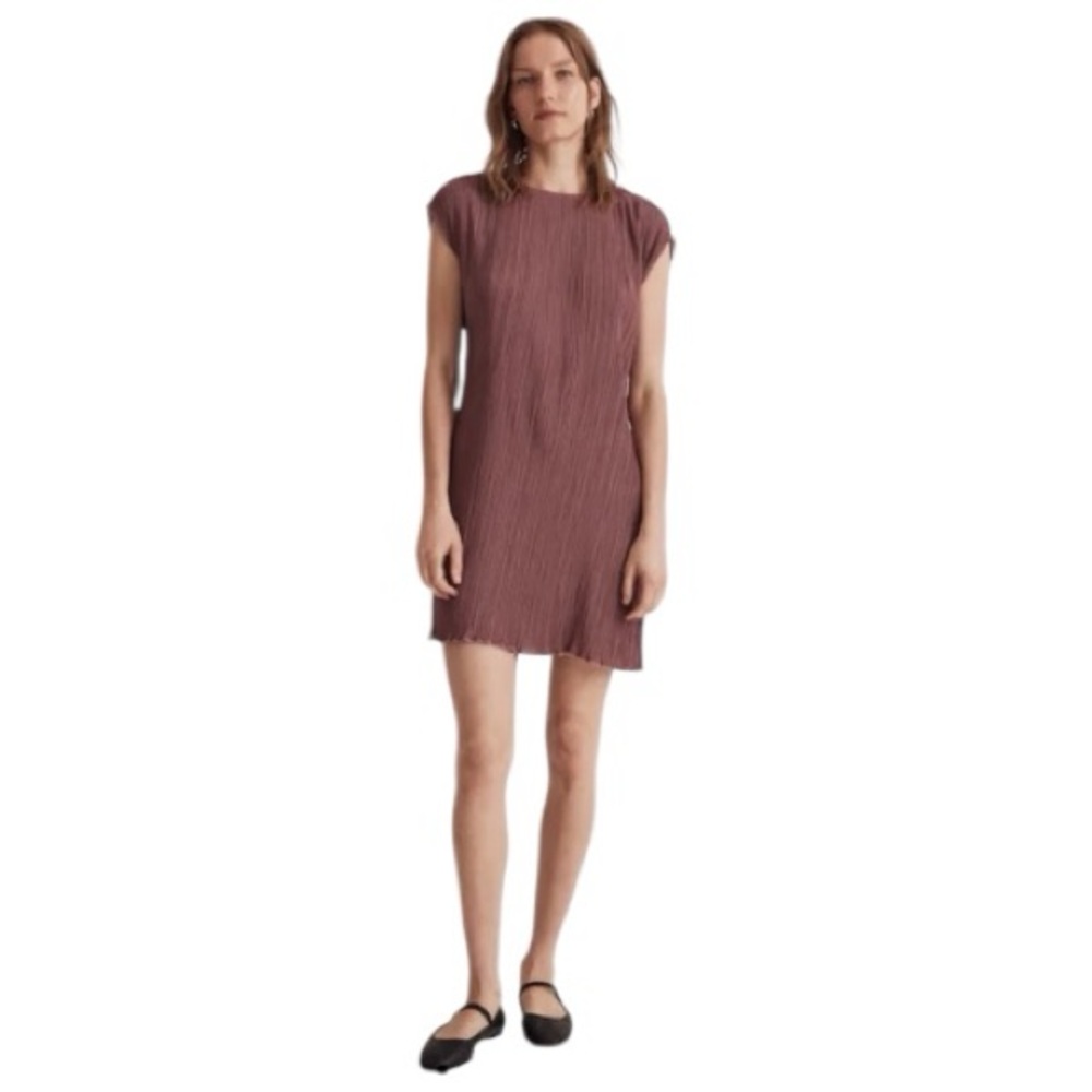 Madewell Plisse Mini Tee Pleated Dress Size 8